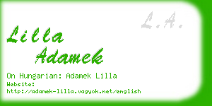 lilla adamek business card